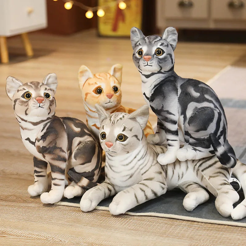 Lifelike Cat Plush Doll Soft Stuffed Animals Toy Child Gift Cute Cat Toys For Kids Birthday Christmas Gifts KAEMEX