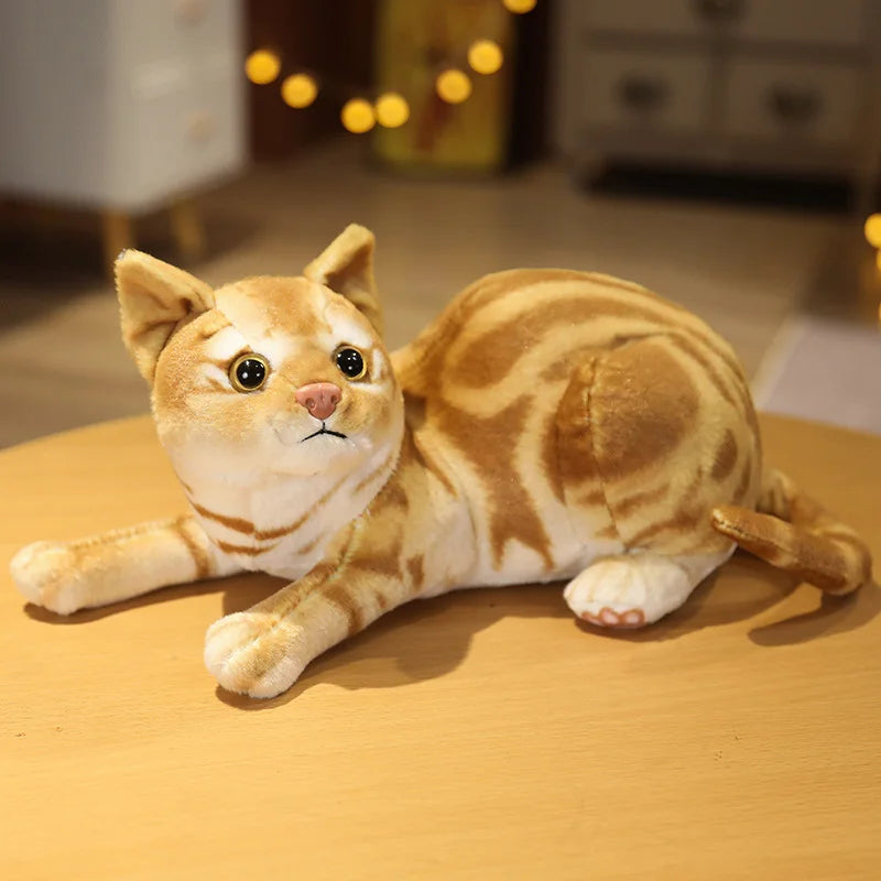 Lifelike Cat Plush Doll Soft Stuffed Animals Toy Child Gift Cute Cat Toys For Kids Birthday Christmas Gifts KAEMEX