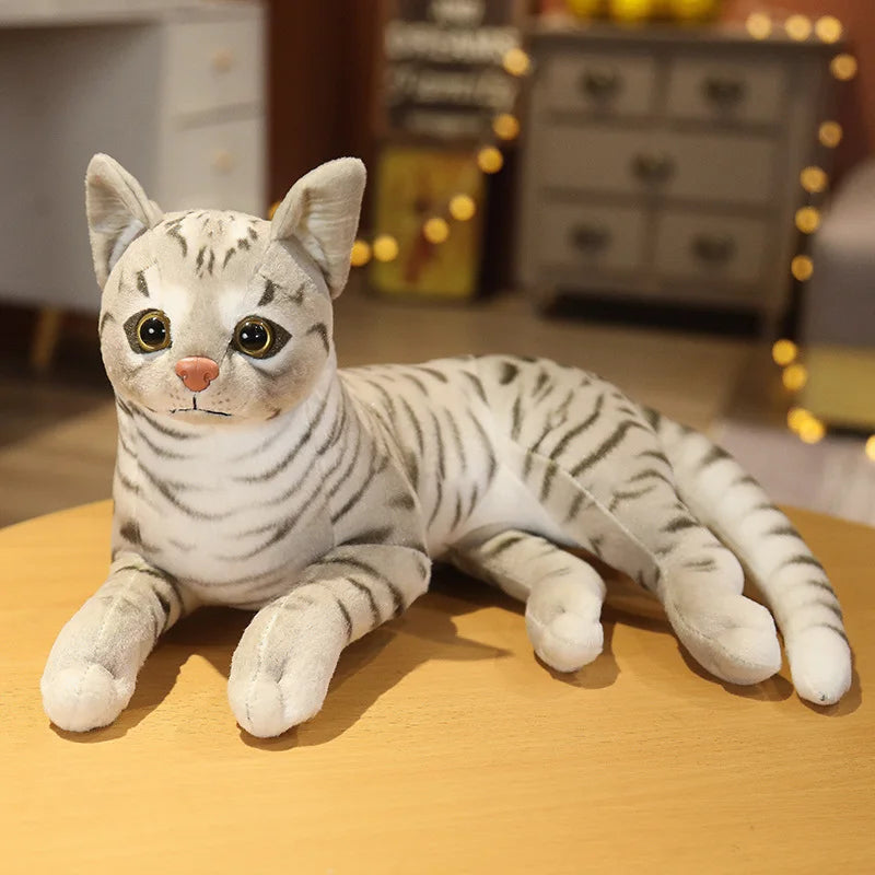 Lifelike Cat Plush Doll Soft Stuffed Animals Toy Child Gift Cute Cat Toys For Kids Birthday Christmas Gifts KAEMEX
