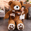 80/100CM 4 Colors Bear With Scarf Stuffed Animals Bear Plush Toys Bear Doll Lovers Birthday Baby Gift KAEMEX
