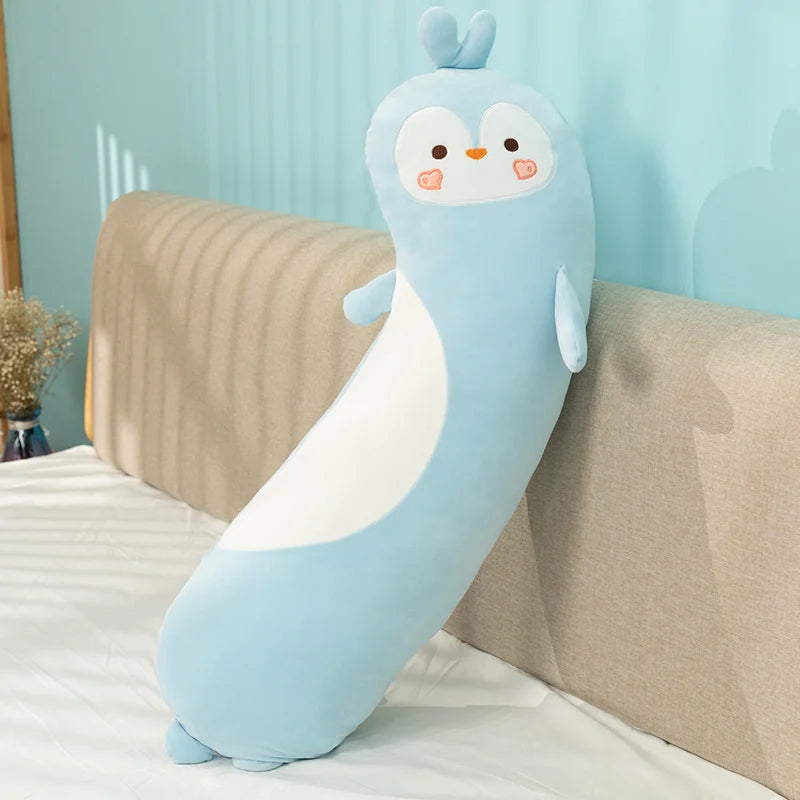 75/95/125cm Lovely Dinosaur Penguin Husky Unicorn Kawaii Long Pillow Stuffed Soft Animal Dolls Sleeping Pregnant Baby Kids Toys KAEMEX