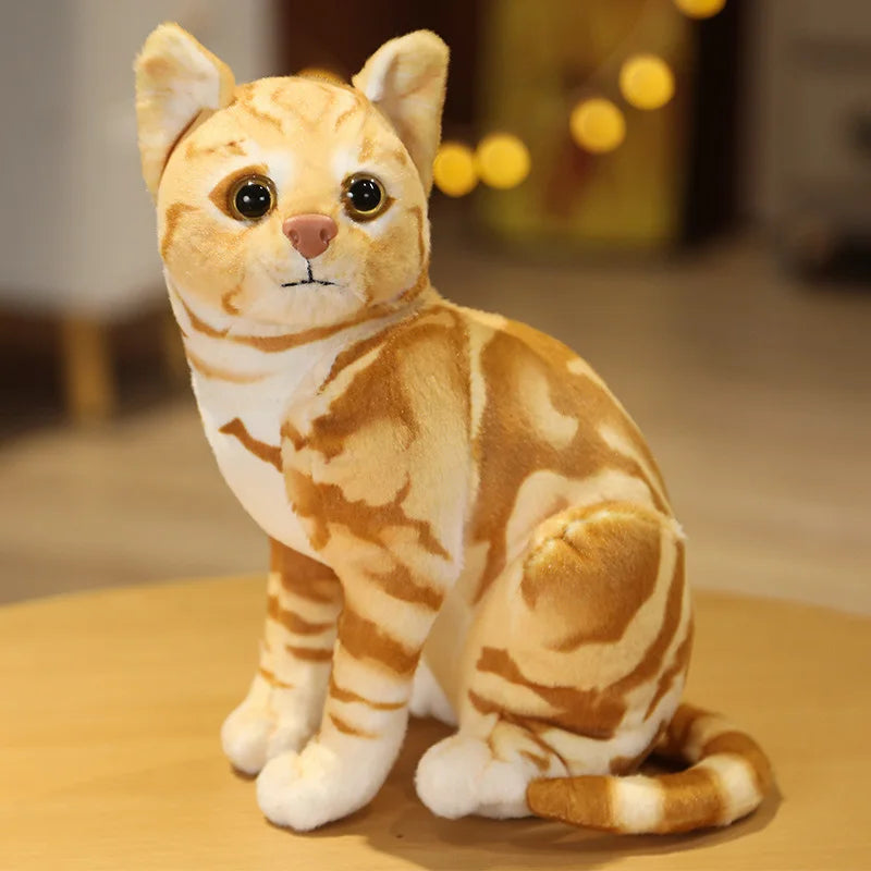 Lifelike Cat Plush Doll Soft Stuffed Animals Toy Child Gift Cute Cat Toys For Kids Birthday Christmas Gifts KAEMEX