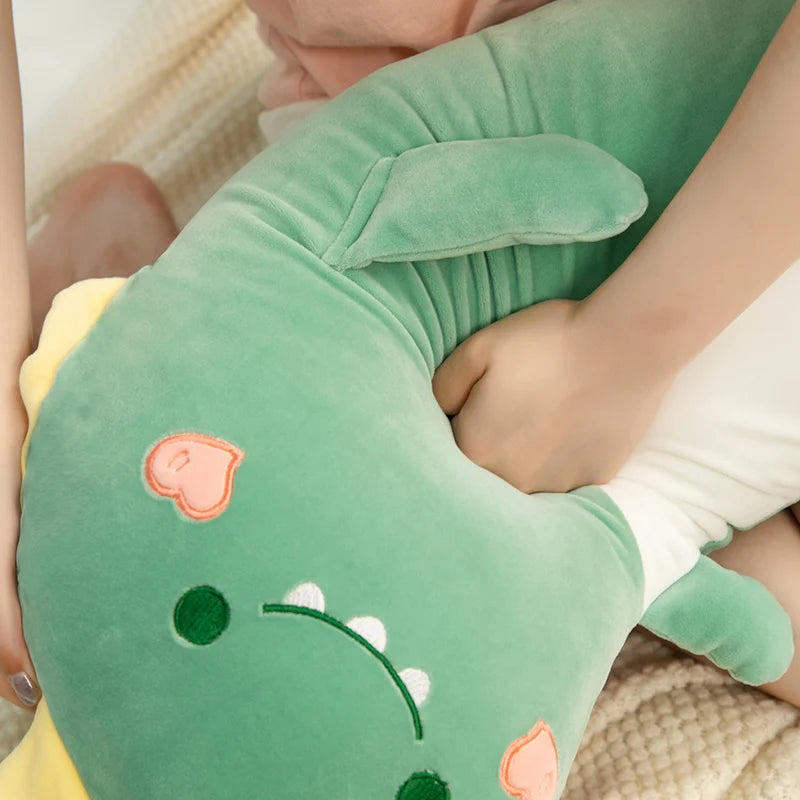 75/95/125cm Lovely Dinosaur Penguin Husky Unicorn Kawaii Long Pillow Stuffed Soft Animal Dolls Sleeping Pregnant Baby Kids Toys KAEMEX