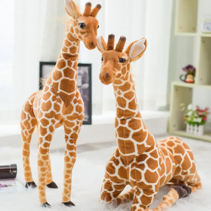 High Quality 140cm Simulation Giraffe Plush Toys Cute Stuffed Animal Soft Giraffe Doll Birthday Gift Toy KAEMEX