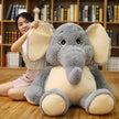 Giant plush Elephant toys Grey Stuffed Big flappy ears Long plush elephant Animal toys for Christmas gift KAEMEX