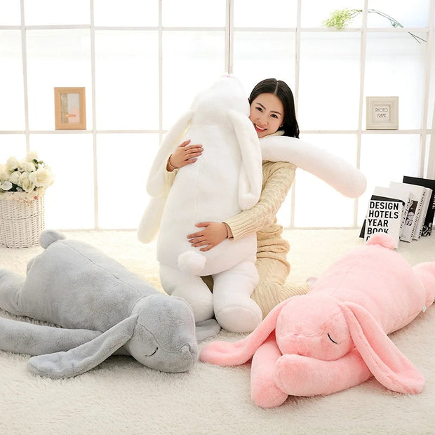 Lovely Giant Animal 90cm 120cm Soft Cartoon Big Ear Bunny Plush Toy Rabbit Stuffed Pillow Girl Gift KAEMEX
