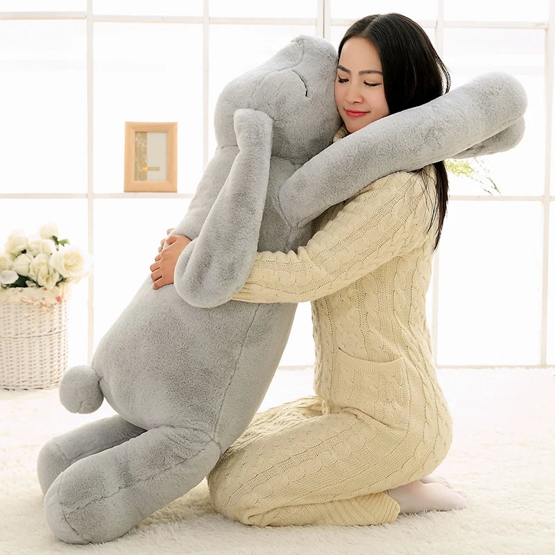 Lovely Giant Animal 90cm 120cm Soft Cartoon Big Ear Bunny Plush Toy Rabbit Stuffed Pillow Girl Gift KAEMEX