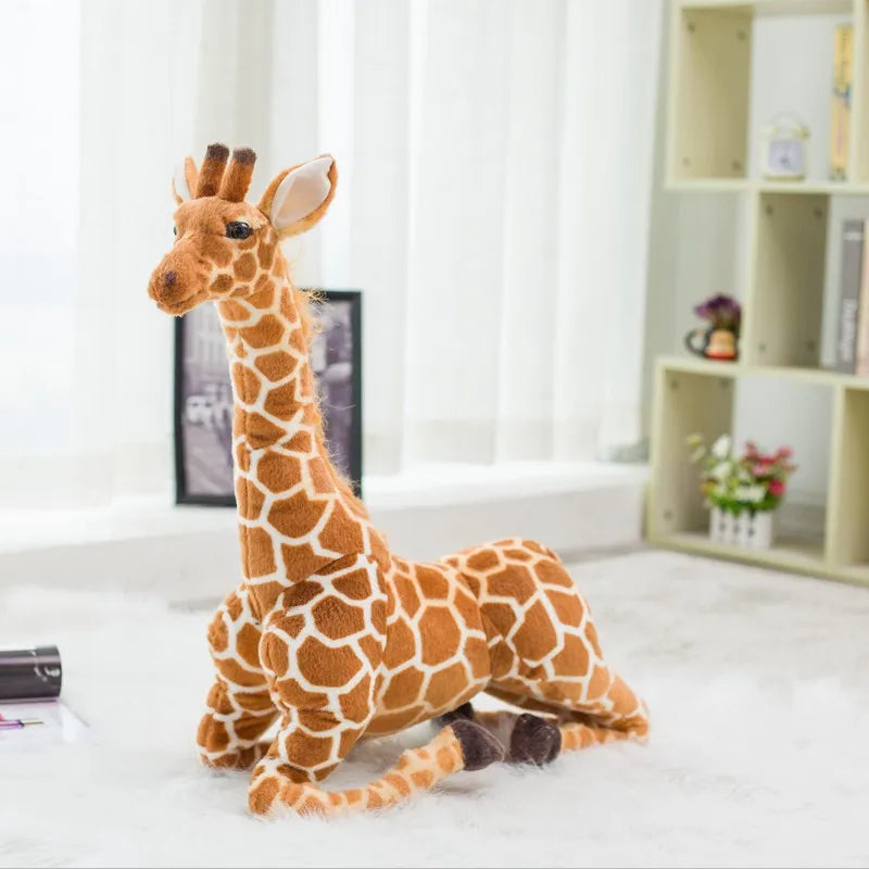 High Quality 140cm Simulation Giraffe Plush Toys Cute Stuffed Animal Soft Giraffe Doll Birthday Gift Toy KAEMEX