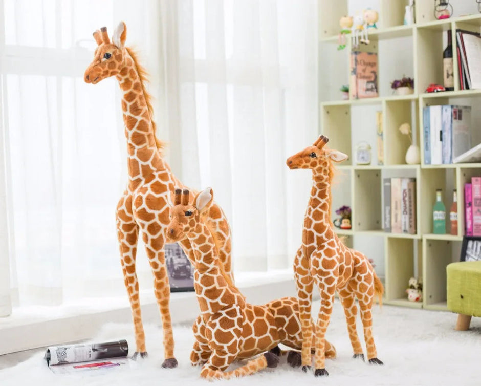 High Quality 140cm Simulation Giraffe Plush Toys Cute Stuffed Animal Soft Giraffe Doll Birthday Gift Toy KAEMEX