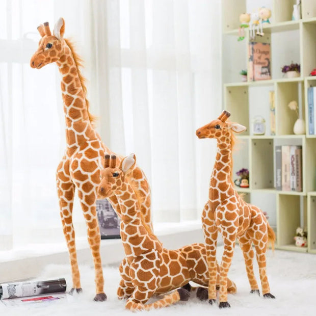 High Quality 140cm Simulation Giraffe Plush Toys Cute Stuffed Animal Soft Giraffe Doll Birthday Gift Toy KAEMEX
