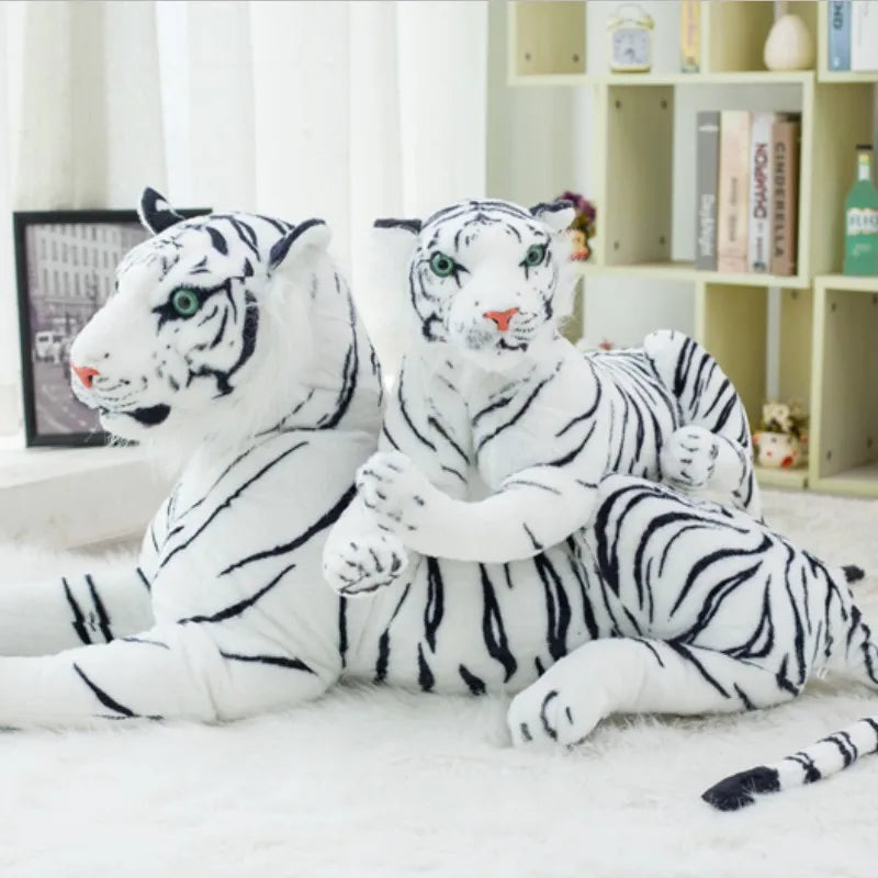30-120CM High Quality Giant White Tiger Stuffed Toy Lovely Big Size Tiger Plush Doll Soft Pillow Christmas Gift KAEMEX