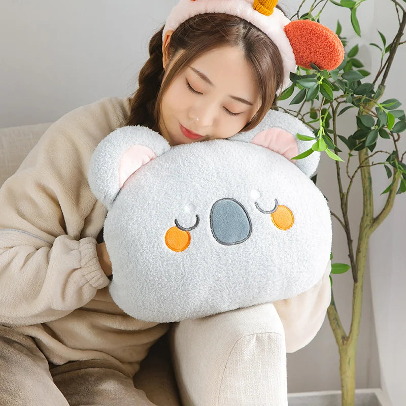 Nice Cute Plush Animals Pillow Soft Lovely Raccoon Bear Sloth Koala Boar Doll Sofa Chair Cushion Birthday Gifts KAEMEX
