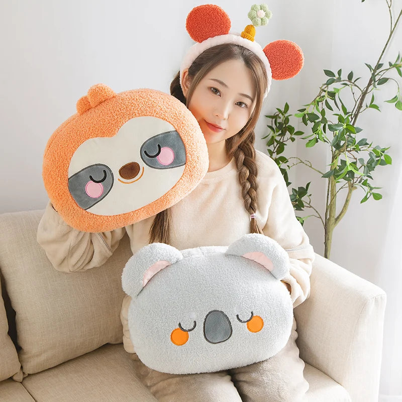 Nice Cute Plush Animals Pillow Soft Lovely Raccoon Bear Sloth Koala Boar Doll Sofa Chair Cushion Birthday Gifts KAEMEX