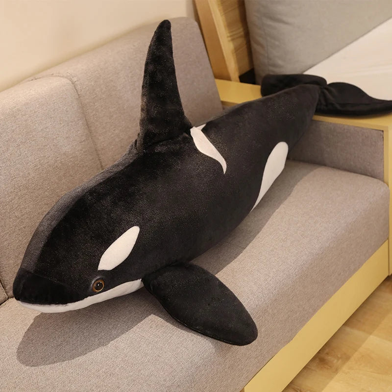 big Killer whale doll pillow whale Orcinus orca black and white whale plush toy doll shark kids boys girls soft toys KAEMEX