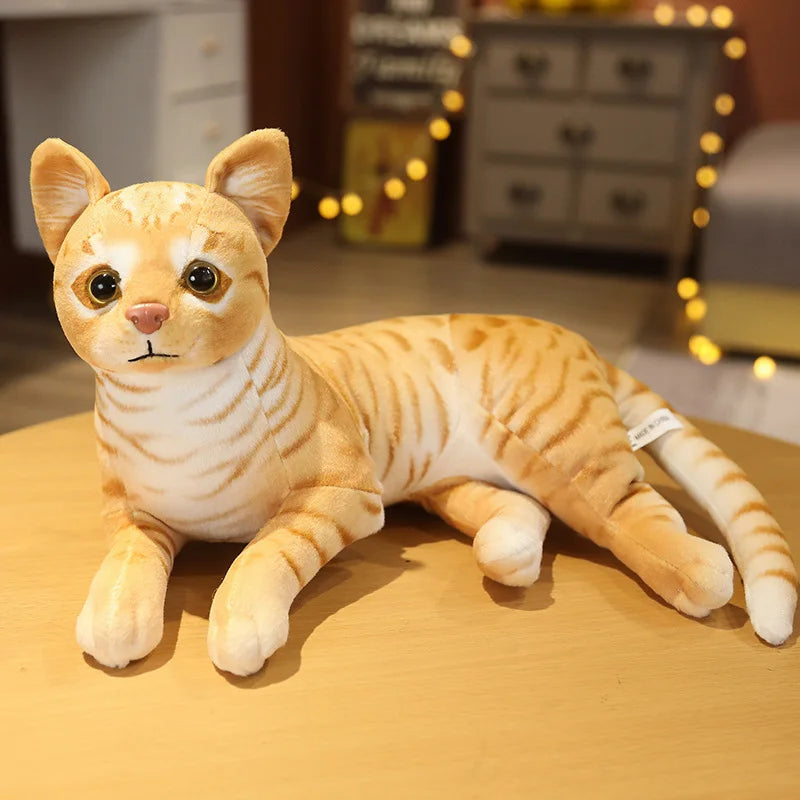 Lifelike Cat Plush Doll Soft Stuffed Animals Toy Child Gift Cute Cat Toys For Kids Birthday Christmas Gifts KAEMEX