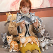 Lifelike Cat Plush Doll Soft Stuffed Animals Toy Child Gift Cute Cat Toys For Kids Birthday Christmas Gifts KAEMEX