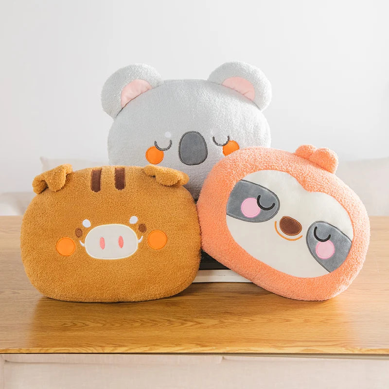 Nice Cute Plush Animals Pillow Soft Lovely Raccoon Bear Sloth Koala Boar Doll Sofa Chair Cushion Birthday Gifts KAEMEX