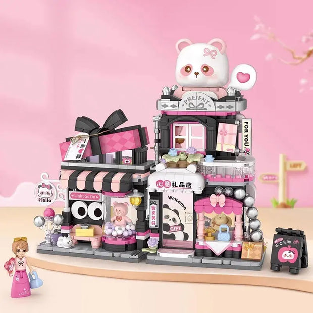 Pink Panda & Ginger Cat Building Set