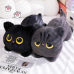 Cute Cat Plush Pillow Stuffed Soft Lying Cat Cushion Lovely Black Cat Sleeping Pillow Nice Birthday Gifts KAEMEX