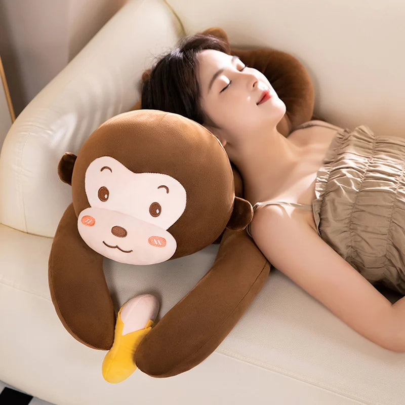 60/100CM Lying Monkey Plush Toy Kawaii Long Arm Banana Monkey Plush Filling Animal Gifts to Friends Creative Sofa Pillow KAEMEX