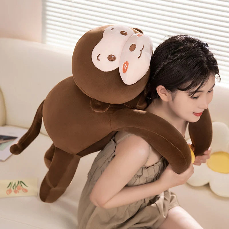 60/100CM Lying Monkey Plush Toy Kawaii Long Arm Banana Monkey Plush Filling Animal Gifts to Friends Creative Sofa Pillow KAEMEX