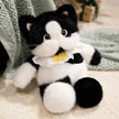45/60cm Funny Cute Soft Cat Cow Cat Plush Toys Siamese Kitten Pillow Bed Sleep Home Decor Doll for Birthday Gift KAEMEX