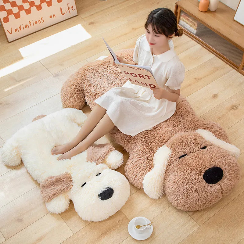 Giant Plush Dog Lying Toys Stuffed Soft Dog Plush Pillow for Kids Cartoon Animal Floor Seat Pillows Cushions For Girls Gift KAEMEX