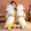 Cute Soft Long Cat Pillow Plush Toys Stuffed Pause Office Nap Pillow Bed Sleep Pillow Home Decor Gift Doll for Kids Girls KAEMEX