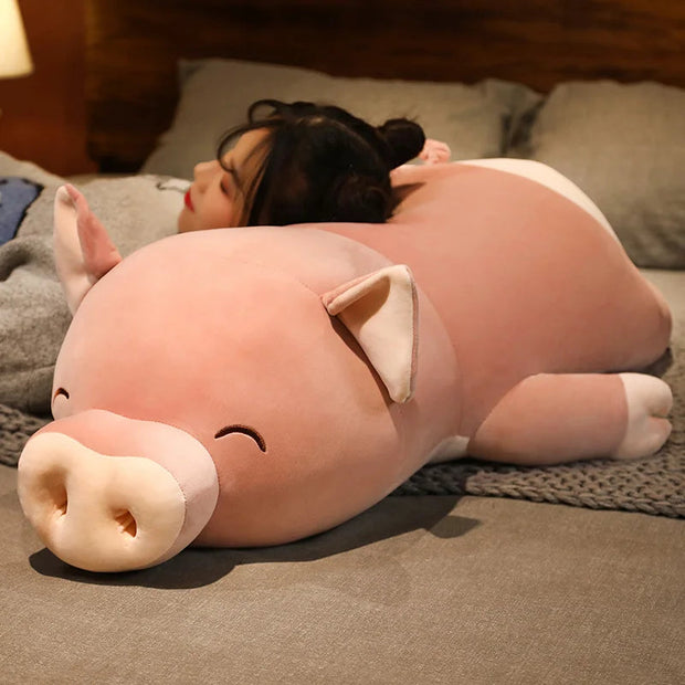 50-100cm Squishy Simulation Pig Stuffed Doll Plush Piggy Toy Animal Soft Plushie Pillow Cushion Comforting Gift KAEMEX