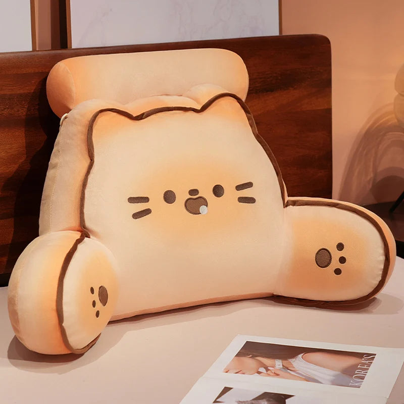 Cartoon bedside soft Animal Bread Cat Dog Backrest Sofa Cushion Plush Biscuit Bear Triangle Pillow On The Bed Gifts KAEMEX