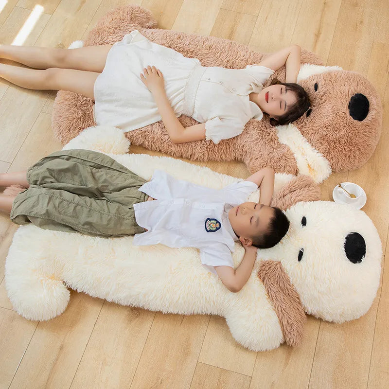 Giant Plush Dog Lying Toys Stuffed Soft Dog Plush Pillow for Kids Cartoon Animal Floor Seat Pillows Cushions For Girls Gift KAEMEX