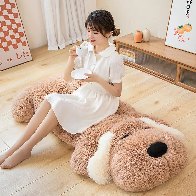 Giant Plush Dog Lying Toys Stuffed Soft Dog Plush Pillow for Kids Cartoon Animal Floor Seat Pillows Cushions For Girls Gift KAEMEX