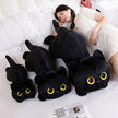 Cute Cat Plush Pillow Stuffed Soft Lying Cat Cushion Lovely Black Cat Sleeping Pillow Nice Birthday Gifts KAEMEX