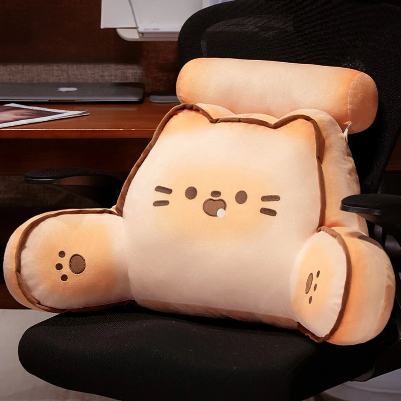 Cartoon bedside soft Animal Bread Cat Dog Backrest Sofa Cushion Plush Biscuit Bear Triangle Pillow On The Bed Gifts KAEMEX