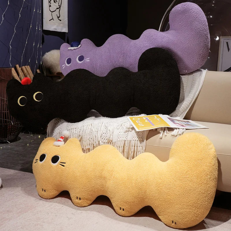 Cute Sleeping Plush Toy Cushion New Candy Color L-shaped Cat Long Pillow Bed Cushion KAEMEX