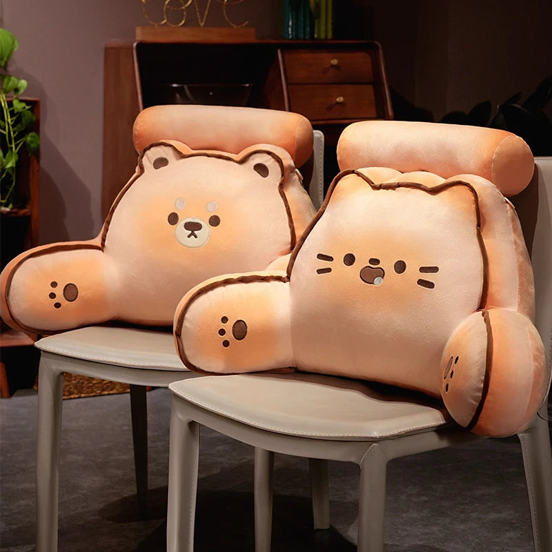 Cartoon bedside soft Animal Bread Cat Dog Backrest Sofa Cushion Plush Biscuit Bear Triangle Pillow On The Bed Gifts KAEMEX