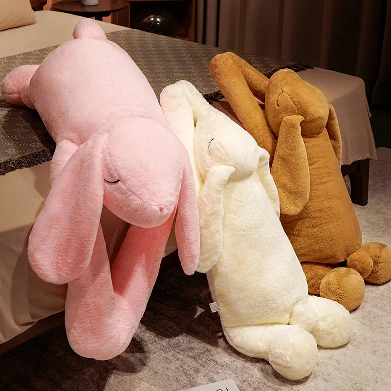Lovely Giant Animal 90cm 120cm Soft Cartoon Big Ear Bunny Plush Toy Rabbit Stuffed Pillow Girl Gift KAEMEX