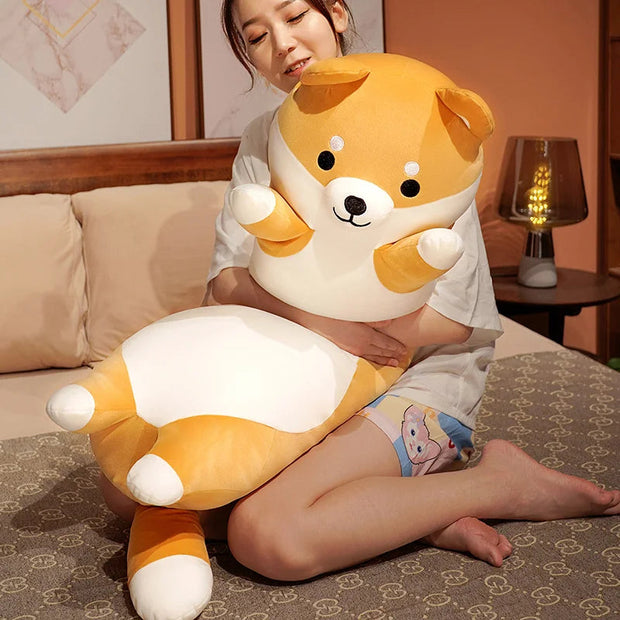130cm Giant Long Shiba Inu Dog Plush Toy Throw Pillow Stuffed Soft Animal Corgi Chai Cushion Kawaii Birthday Valentine Present KAEMEX