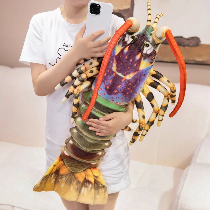 Lifelike Lobster Plush Toys Vivid Colorful Stuffed Lobster Throw Pillow Creative Home Decor Funny Christmas Gift KAEMEX