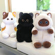 Cute Pet Cat Plush Toy Calico Cat Siamese Kitten Black Cat Stuffed Animal Companion Doll Birthday Gift KAEMEX