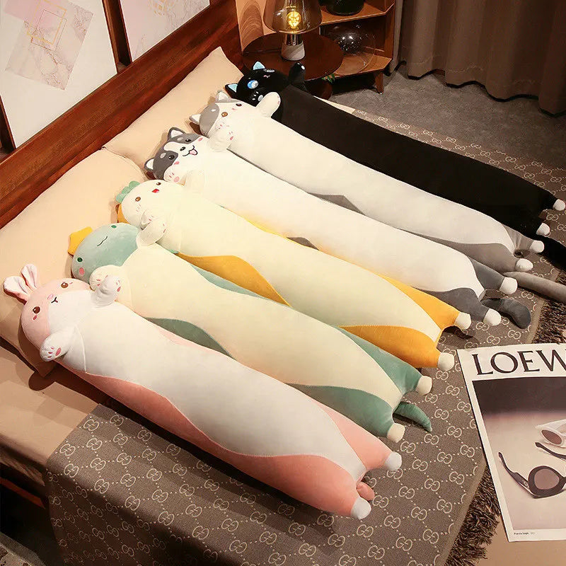 Cartoon Animal Dinosaur Cat Rabbit Husky Bread Plush Toys Stuffed Soft Long Sleep Pillow Doll Cushion Gift KAEMEX