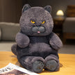 Fat Cat Plush Stuffed Animals Toy Lifelike Black Cat Toy for Boys and Girls Xmas Birthday Gift KAEMEX