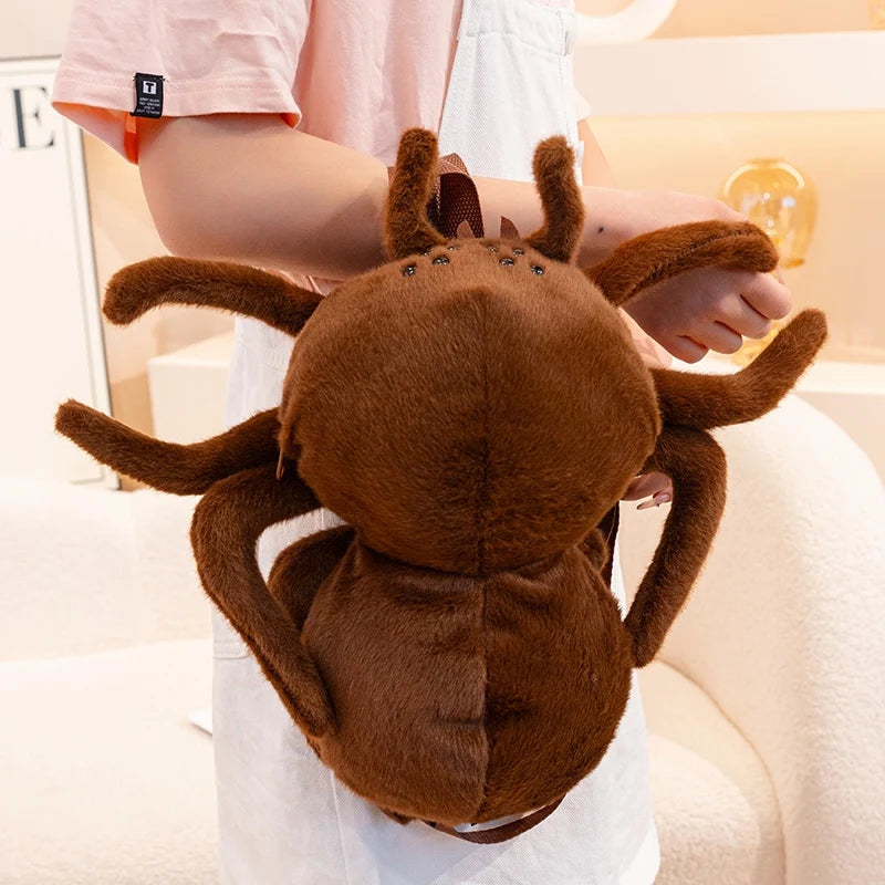 35*30CM Simulated Spider Plush Backpack Toys Stuffed Soft Animal Dolls Cartoon Insect Backpack Decorative Bag Birthday Gift KAEMEX