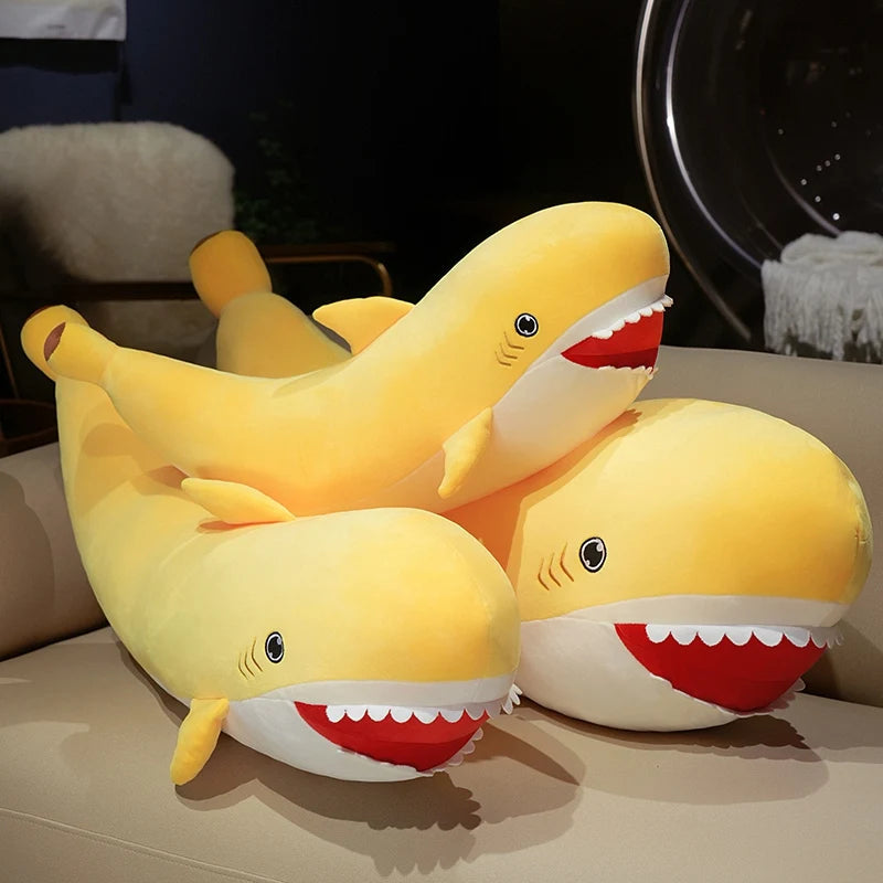Creative Banana Shark Plush Toys Cotton Stuffed Cozy Shark Throw Pillow Back Cushion Lovely Room Decor KAEMEX