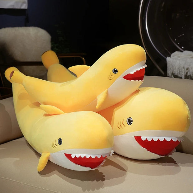 Creative Banana Shark Plush Toys Cotton Stuffed Cozy Shark Throw Pillow Back Cushion Lovely Room Decor KAEMEX