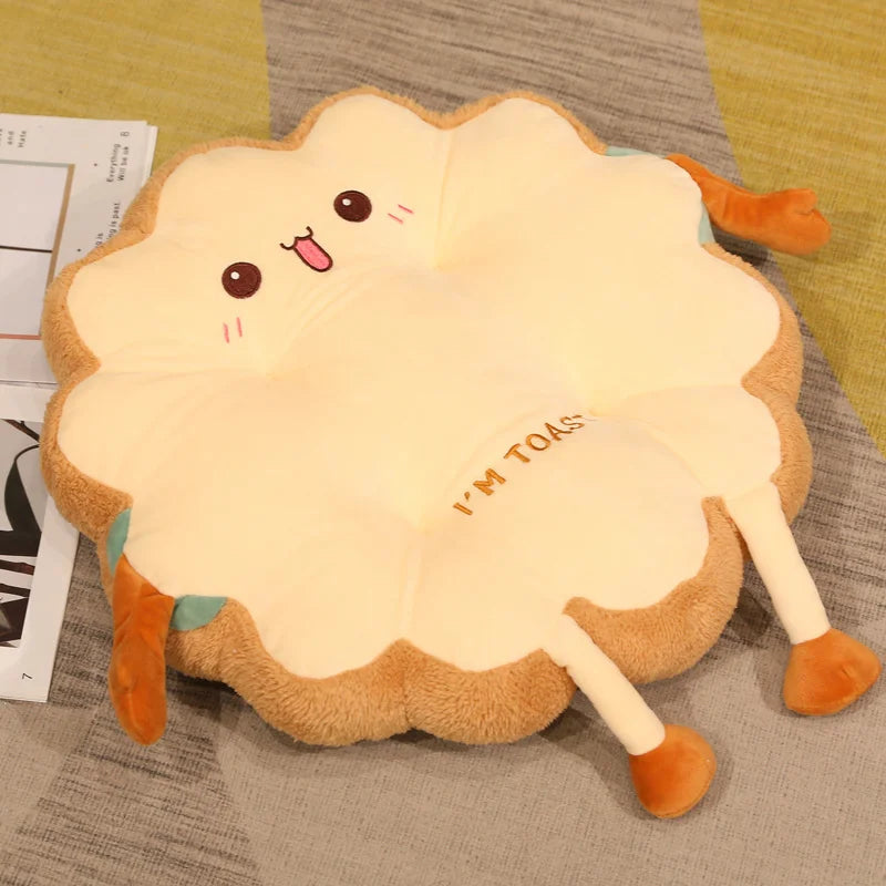 Simulation Bread Toast Cushion Stuffed Sliced Bread Food Pillow Sofa Chair Decor Seat Cushion Cute Student  Kids Toy Chair Pad KAEMEX
