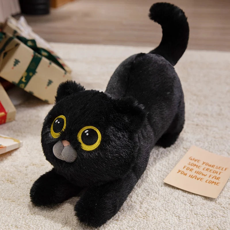 40/55/75CM Cartoon Lazy Cat Plush Toy Stuffed Soft Animal Pillow Lying Cat Pillow Sleeping Cushion Birthday Gift KAEMEX