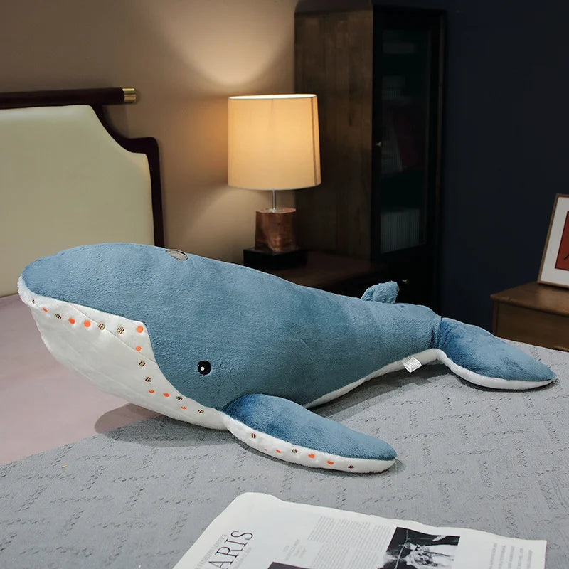 55-135cm Giant Size Whale Plush Toy Blue Sea Animals Stuffed Huggable Shark Soft Pillow Gift KAEMEX