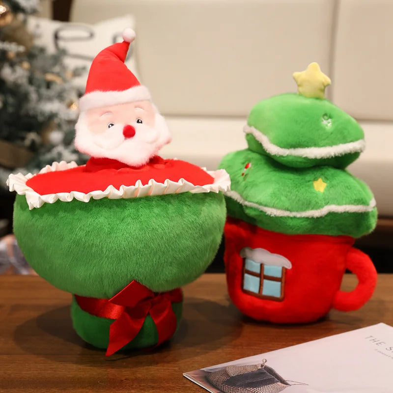 Creative Christmas Series Plush Doll Pillow Christmas Tree House Santa Plush Doll Soft Holiday 1Gift KAEMEX