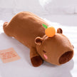 60cm-100cm Kawaii Cartoon Giant Strip Capybara Plush Doll Pillow Lying Brown Orange Wings Creative Capybara Plush Toy Home Decor KAEMEX